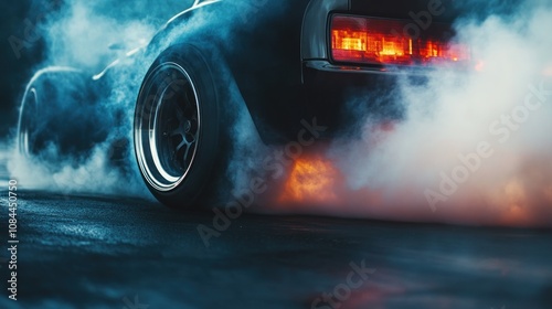 Night Fury: A Muscle Car's Smoky Burnout