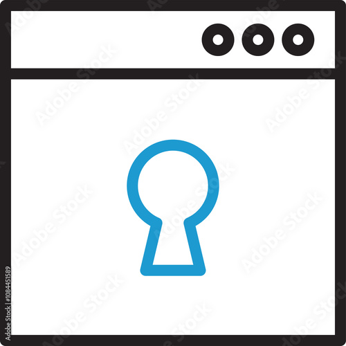 Web and Key Line Icon