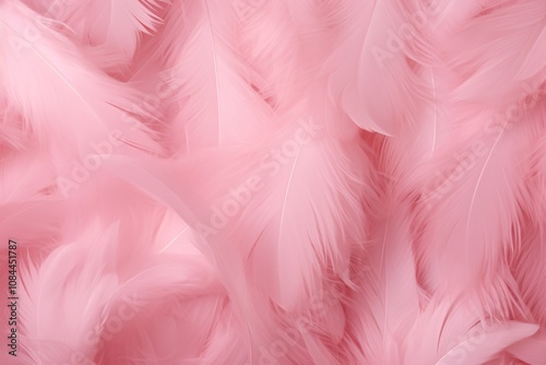 Beautiful feather pattern wallpaper, dreamy feather abstract background, pink feathers wallpaper, light pink bird feathers pattern, AI Generative