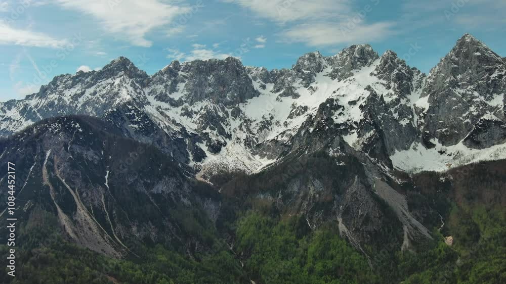 custom made wallpaper toronto digitalAerial view of and breathtaking peaks of Triglav mountain. Julian Alps, Triglav National Park, Slovenia, 4k