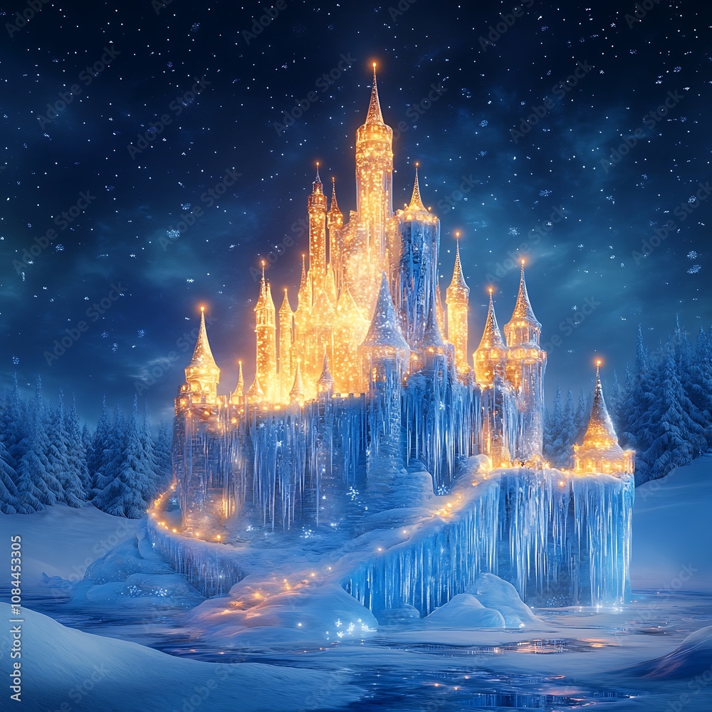 Obraz premium Magic castle in the night