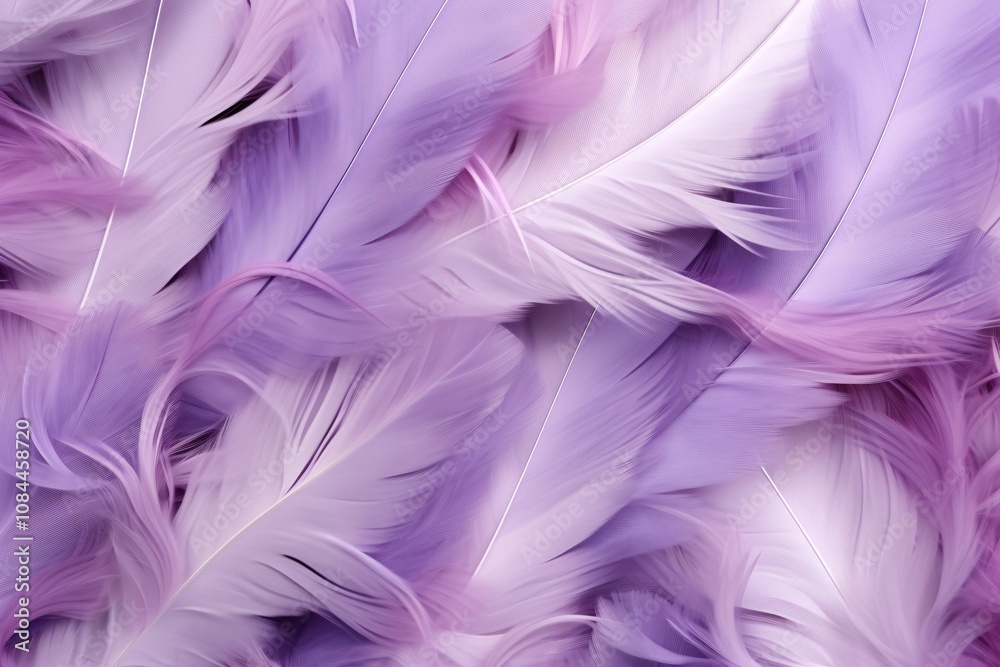 Fototapeta premium Purple Feathers Background, Purple Feathers Pattern, Feathers background, Feathers Wallpaper, bird feathers pattern, AI Generative