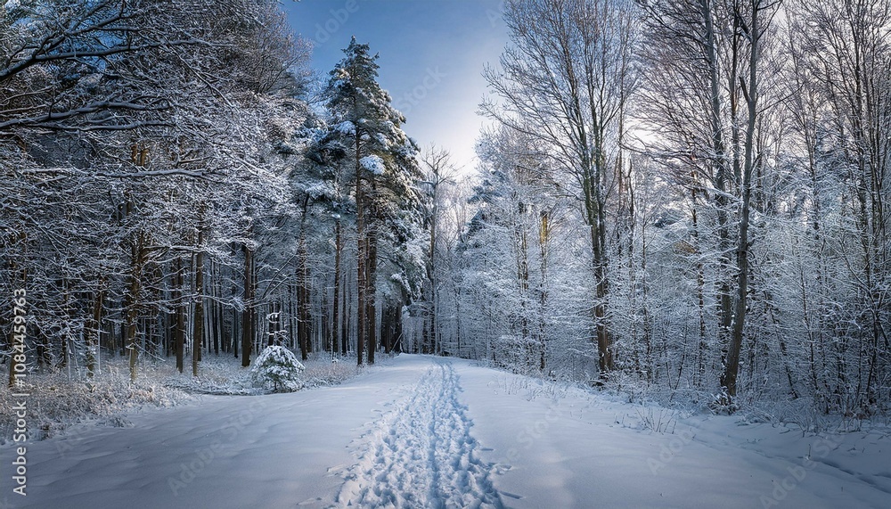 Fototapeta premium winter road in the forest