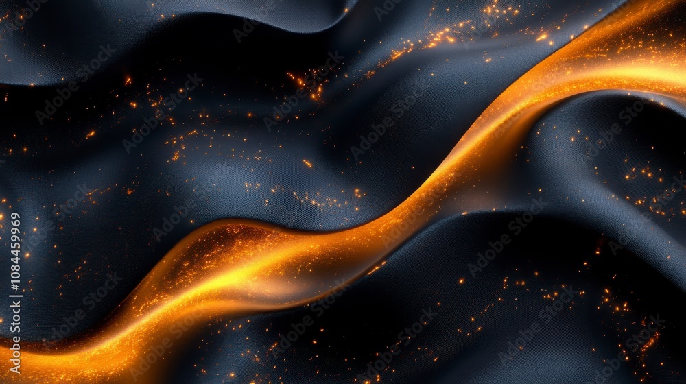 Stunning Abstract Gold Texture on Dark Fabric: A Breathtaking Digital Art Piece