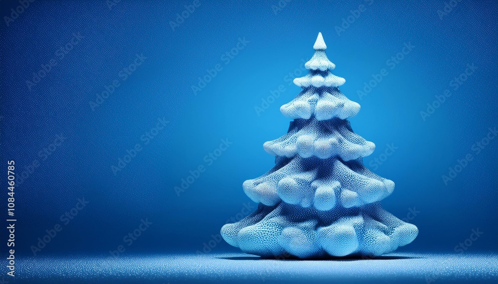 Abstract Christmas tree on blue background