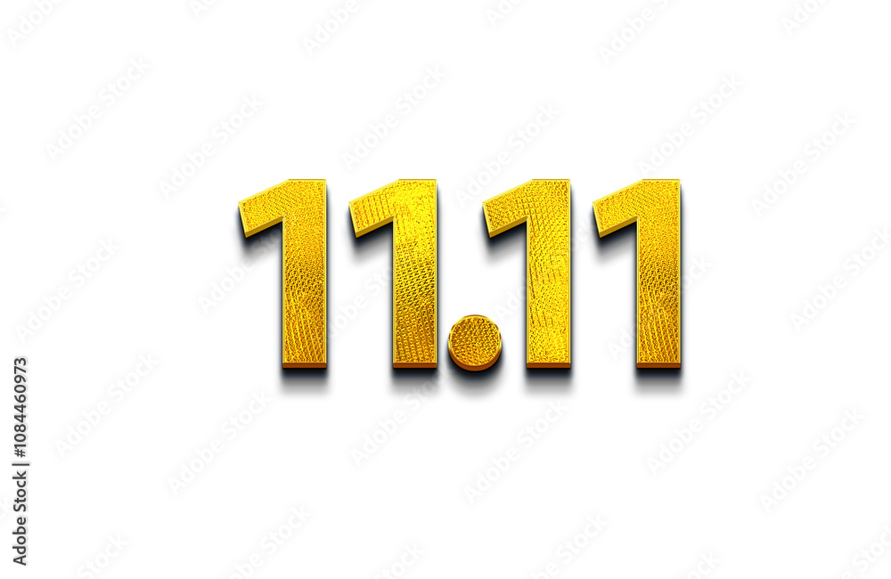 Luxurious 11.11 Sale Banner with Gold Text on without Background Luxurious 11.11 Sale Banner with Gold Text on without Background