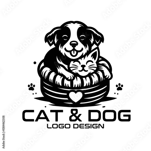 Cat and Dog Vector Logo Design photo