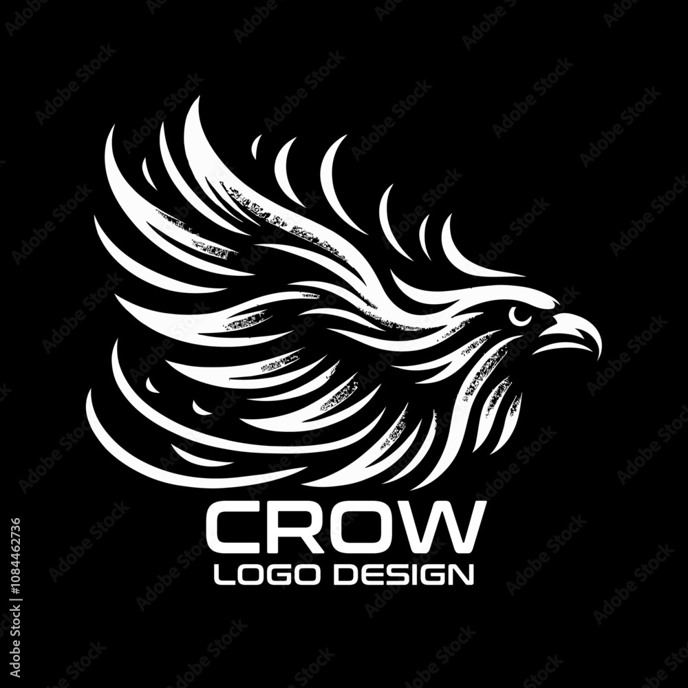 Crow Vector Logo Design Crow Vector Logo Design