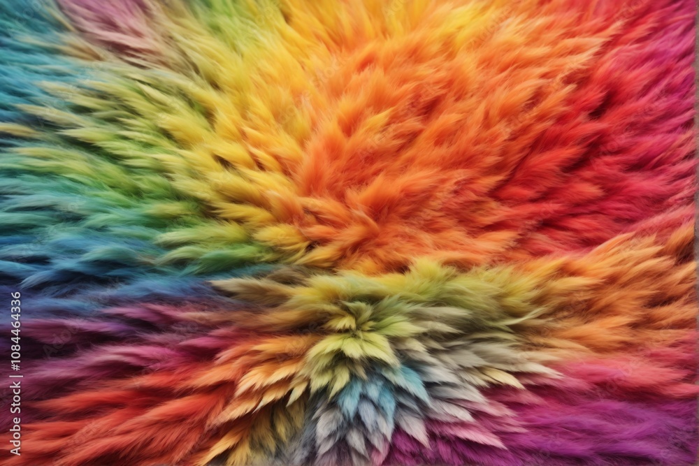 Obraz premium Rainbow Fur Texture, Rainbow Fur Texture Background, Colorful Fur Texture, Fluffy Fur Texture, Fluffy Fur Background, AI Generative