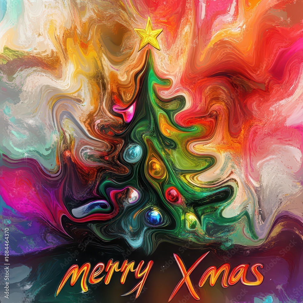 Festive abstract Christmas tree design Festive abstract Christmas tree design