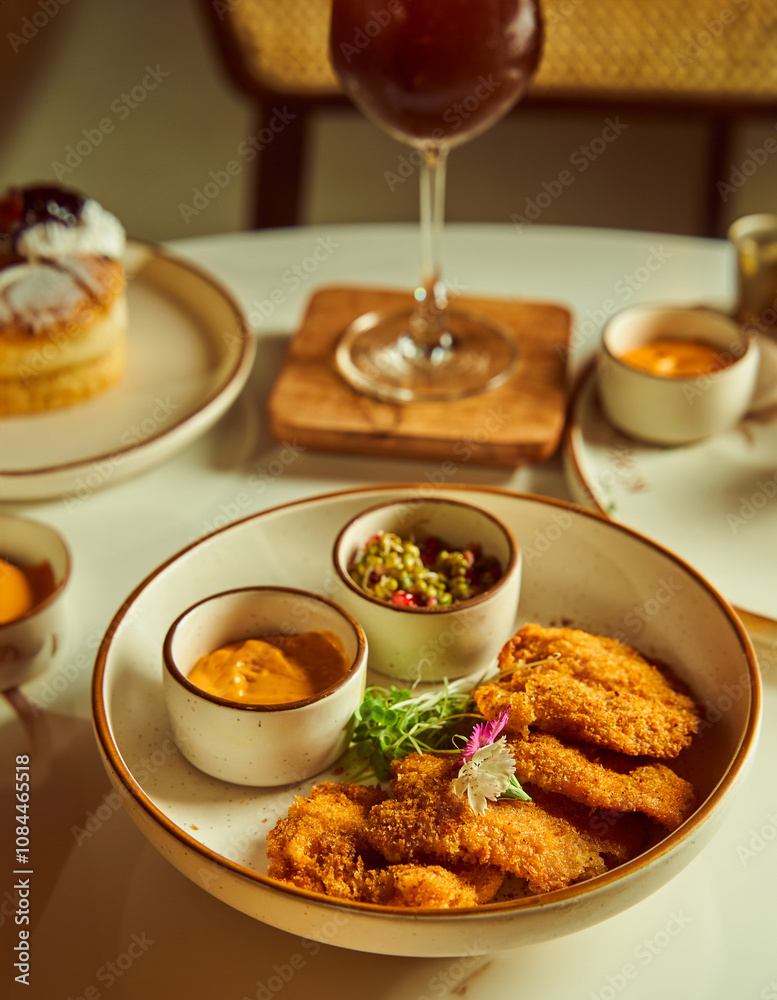 fried fish n chips on a table fried fish n chips on a table