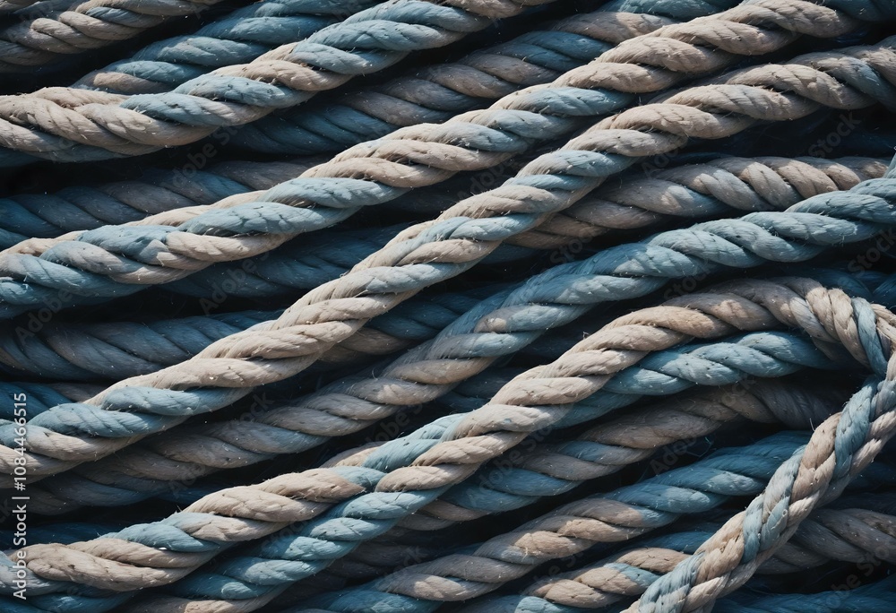 Intricate Thick Rope Knot Sturdy Tangled Maritime Cord for Industrial Construction