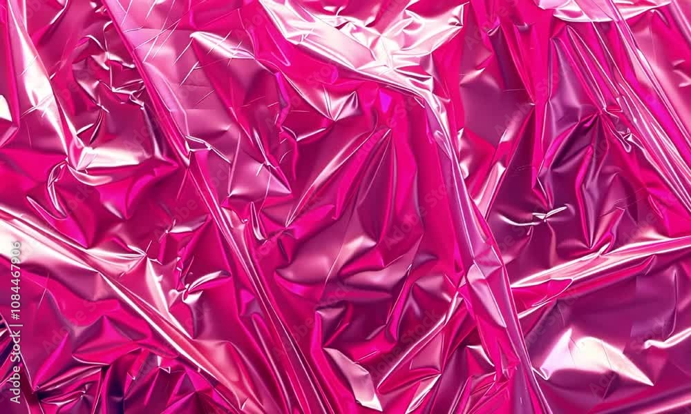 Vivid close-up of crumpled pink metallic foil texture video animation, ai generated. Wrinkled material animated footage HD clip seamless motion graphics. Abstract and energetic feel concept Vivid close-up of crumpled pink metallic foil texture video animation, ai generated. Wrinkled material animated footage HD clip seamless motion graphics. Abstract and energetic feel concept