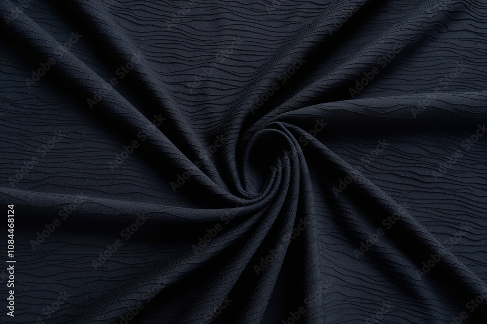 Fototapeta premium 3D Onyx Colored Crepe Fabric with Wavy Texture and Elegant Drapery