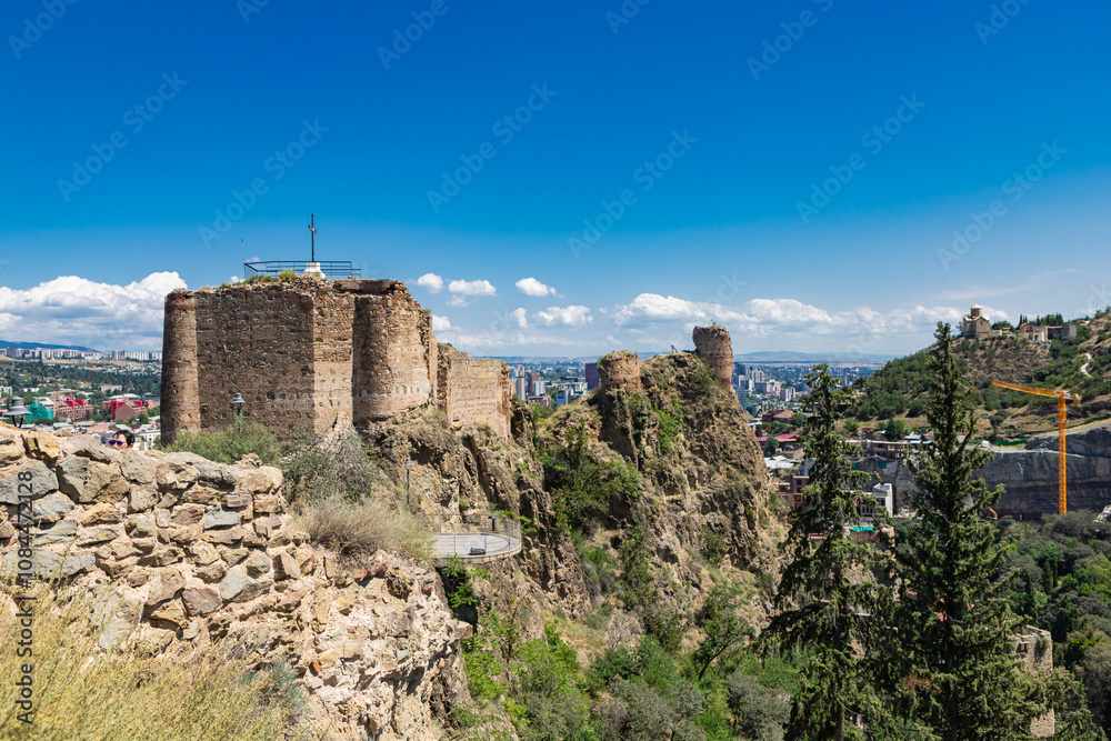 Narikala fortress scenic ruins in Tbilisi, Georgia