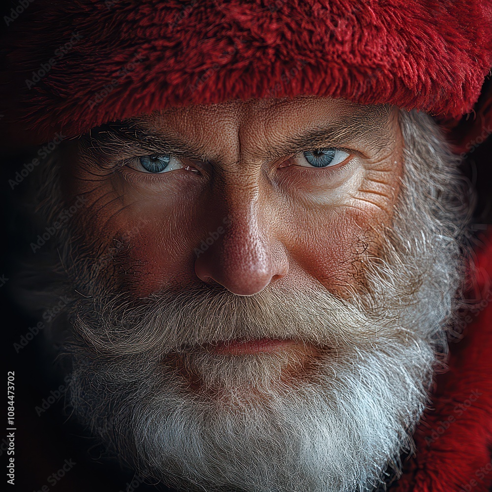 Bearded man in festive outfit up close Bearded man in festive outfit up close