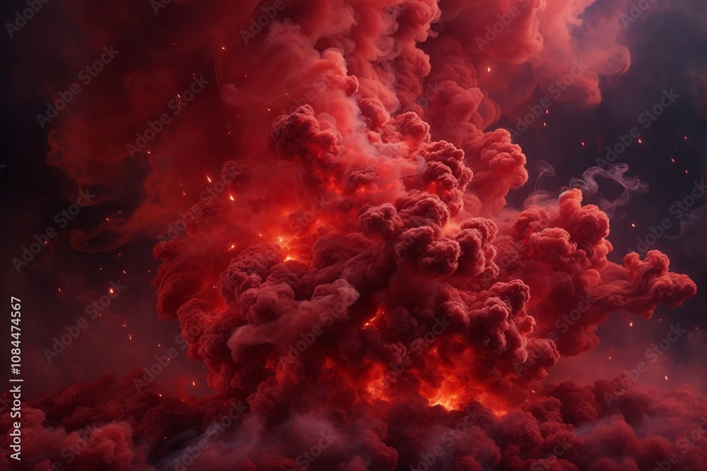 Obraz premium Red Smoke Wallpaper, Smoke Background, Smoke Effects Background, Smoke wallpapers, Colorful Smoke Background, Abstract Smoke Wallpapers, AI Generative