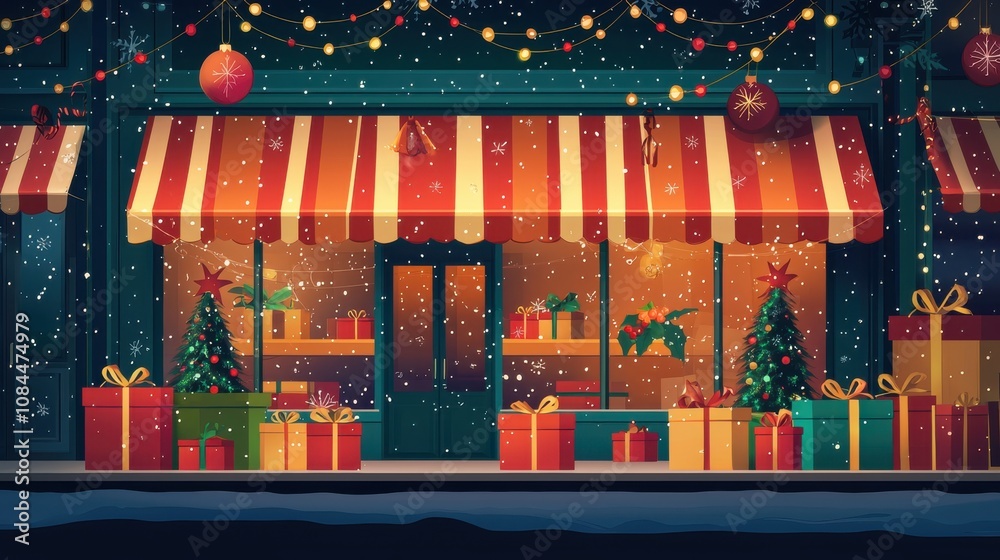 Christmas Sale with Colorful Banners and Lights Christmas Sale with Colorful Banners and Lights