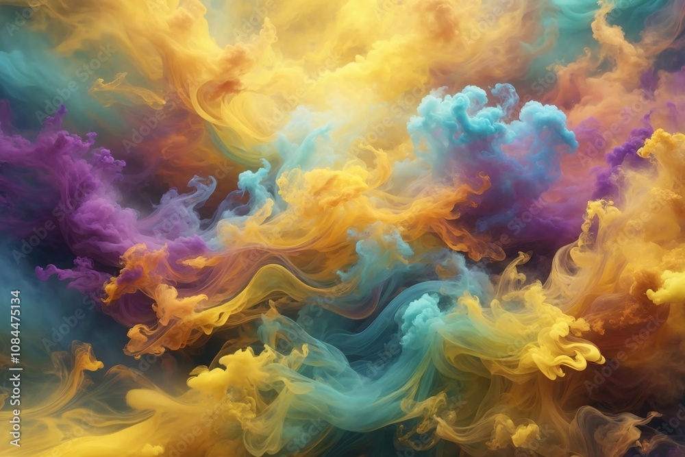 Fototapeta premium Iridescent Smoke Wallpaper, Holographic Smoke Background, Pastel Smoke Effects Background, Smoke Wallpapers, Colorful Smoke Background, Abstract Smoke Wallpapers, AI Generative
