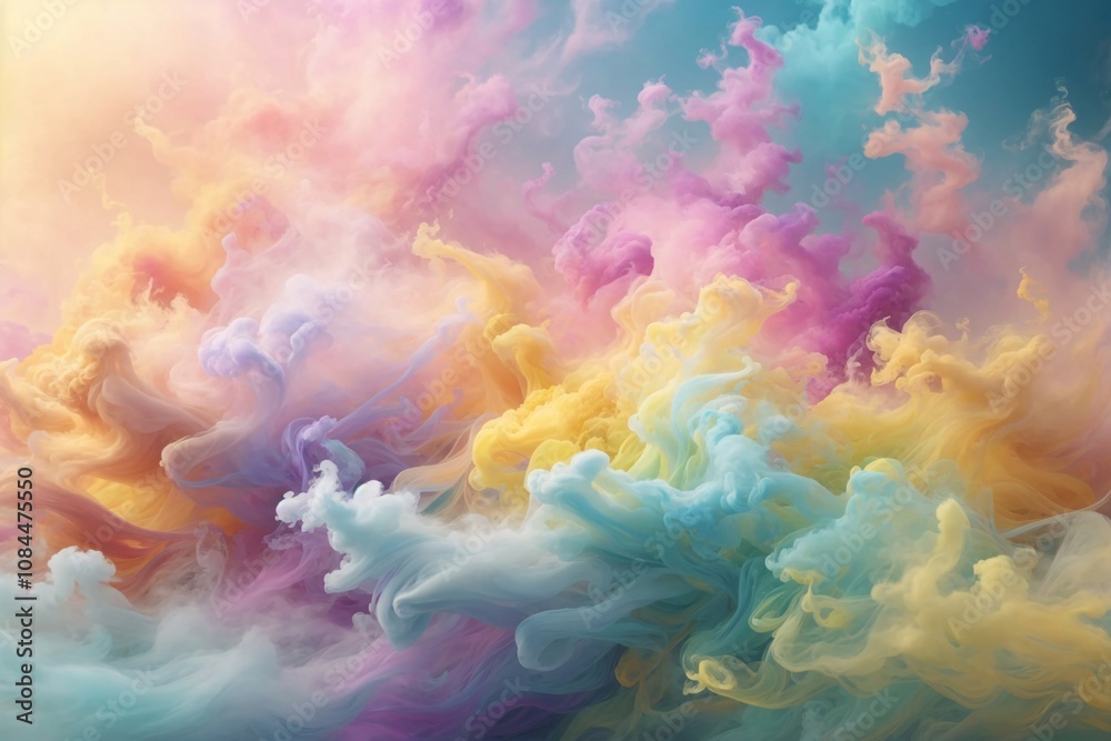 Obraz premium Abstract Gradient Background with Pastel Color and Smoke Texture, Smoke Background, Smoke Effects Background, Smoke wallpapers, Colorful Smoke Background, Abstract Smoke Wallpapers, AI Generative