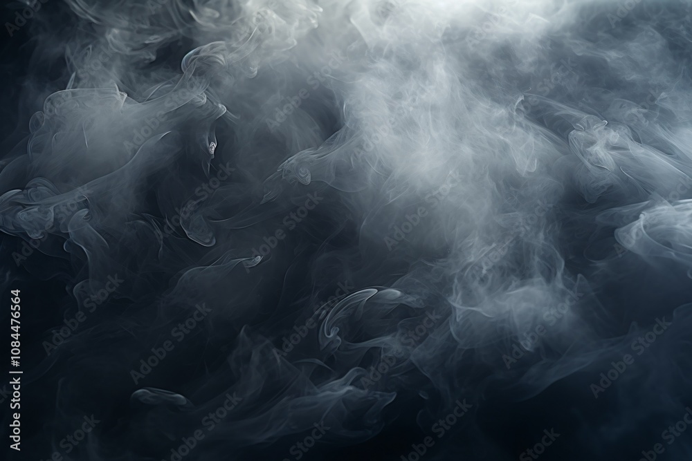 Obraz premium White smoke Texture, Smoke background, Smoke texture background, Fog Background, Gray smoke on black background, smoke effect background, AI Generative