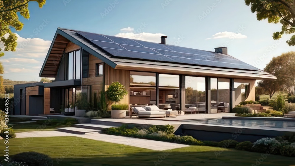 modern house in the morning modern house in the morning