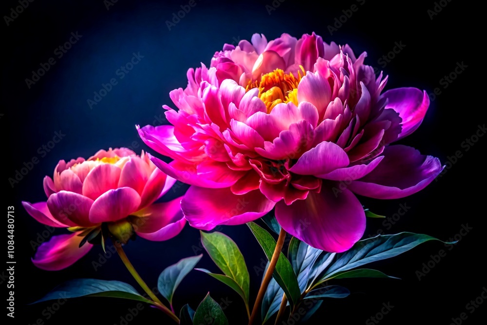 Majestic Peony Petals Isolated on a Dark Background for Elegant Design Layouts, Perfect for Floral Themes, Wedding Invitations, and Artistic Projects in Night Photography Style Majestic Peony Petals Isolated on a Dark Background for Elegant Design Layouts, Perfect for Floral Themes, Wedding Invitations, and Artistic Projects in Night Photography Style