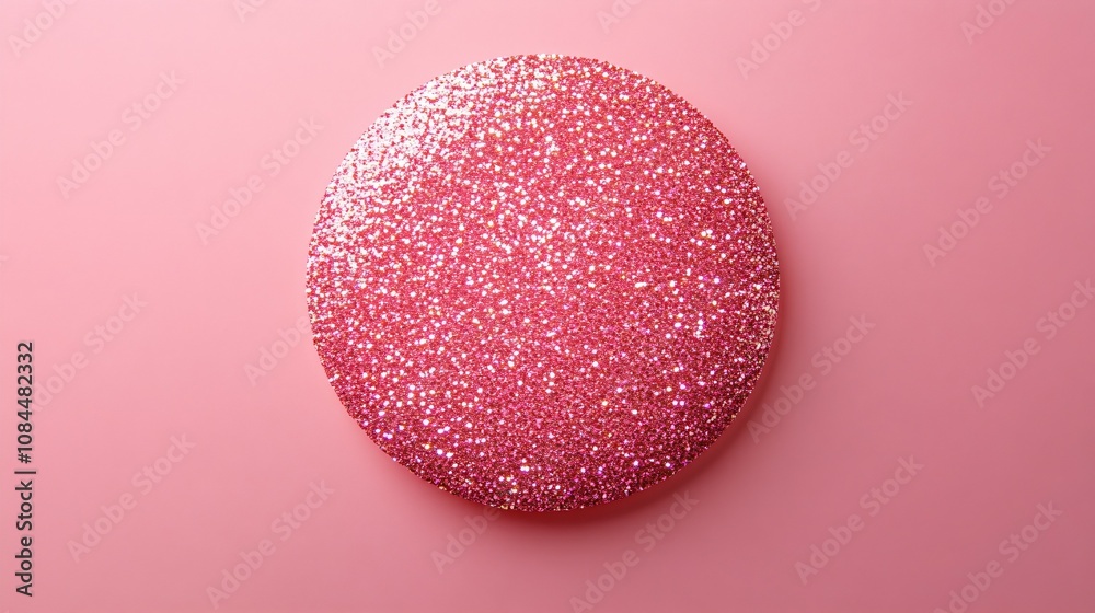 Pink glitter circle on a pink background , shiny, sparkly, girly, vibrant, festive, glamorous, decoration, abstract, texture Pink glitter circle on a pink background , shiny, sparkly, girly, vibrant, festive, glamorous, decoration, abstract, texture