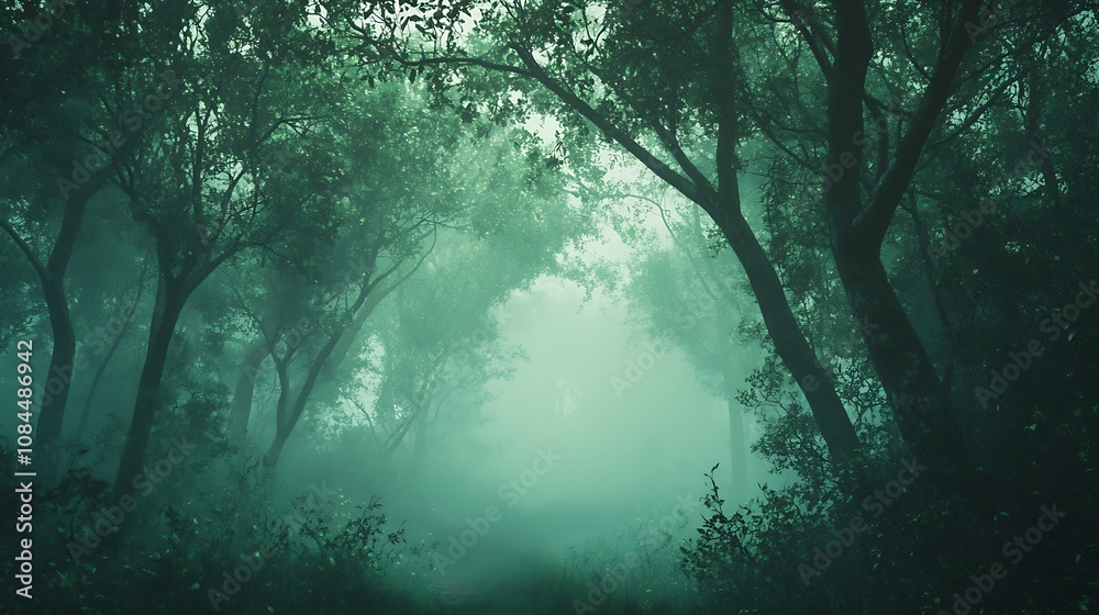 Fototapeta premium The image showcases dense greenery radiating life and untouched beauty.