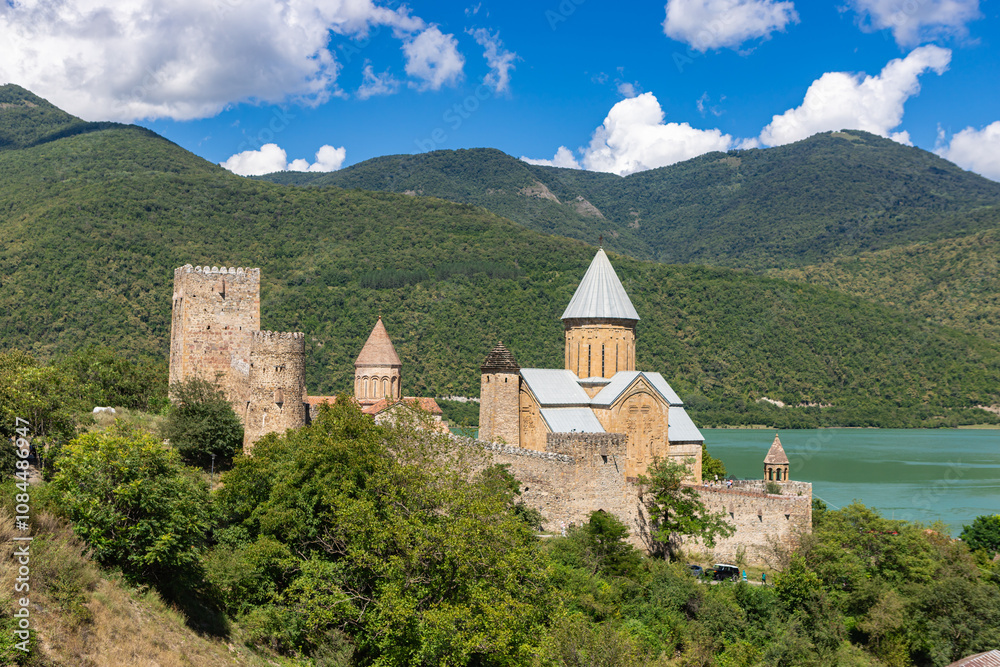 Medieval Ananuri Fortress on the Aragvi River in Georgia
