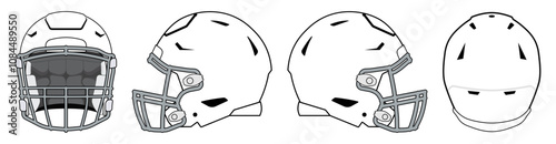 Arizona Cardinals American Football team helmet with front, top and side view
