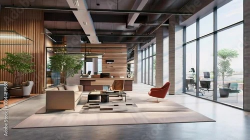 Modern open concept Design of lobby meeting rooms and reception area