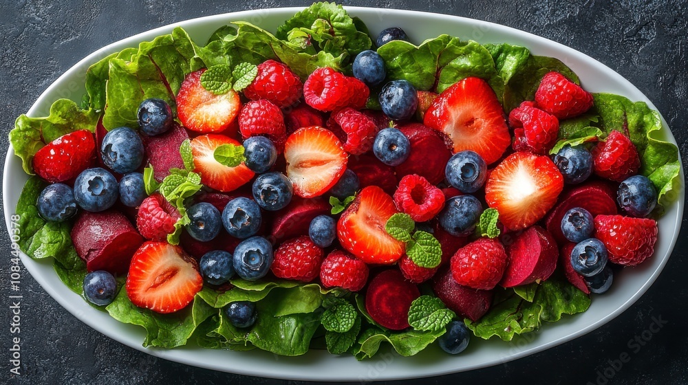 A Colorful Celebration of Fresh Fruits and Vegetables: A Vibrant Salad