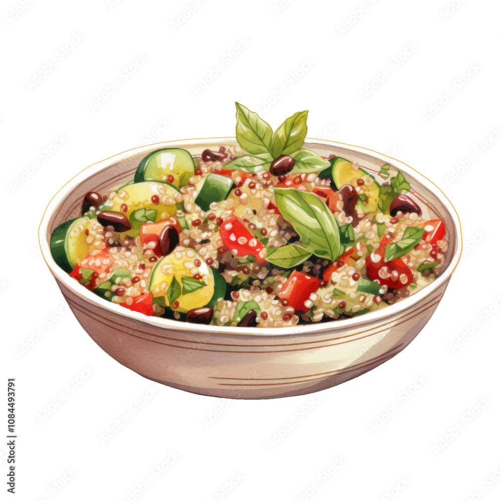 Vibrant Quinoa Salad with Zucchini, Tomatoes, and Black Beans in a Bowl Vibrant Quinoa Salad with Zucchini, Tomatoes, and Black Beans in a Bowl