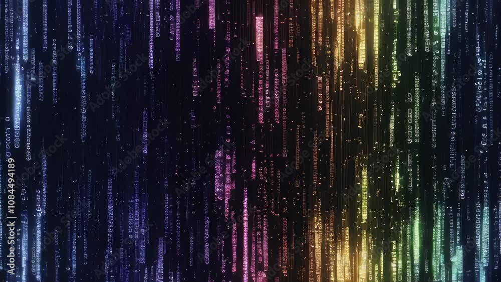 Vibrant Abstract Digital Streams Flowing Through a Dark Space in a Mesmerizing Dance of Colors Vibrant Abstract Digital Streams Flowing Through a Dark Space in a Mesmerizing Dance of Colors
