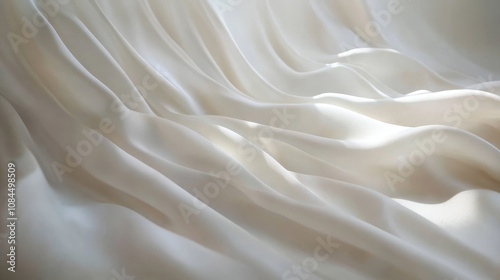 Wallpaper Mural Flowing white silk fabric with smooth texture Torontodigital.ca