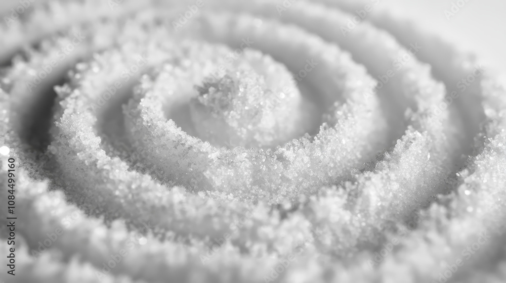 Spiral of white crystals on white background Spiral of white crystals on white background