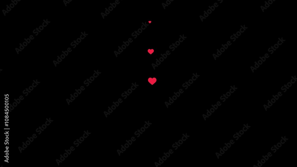 facebook Instagram reels short video love react animation in black background easy to use Social media Live Streaming with video views increasing and Love button icon come from bottom 