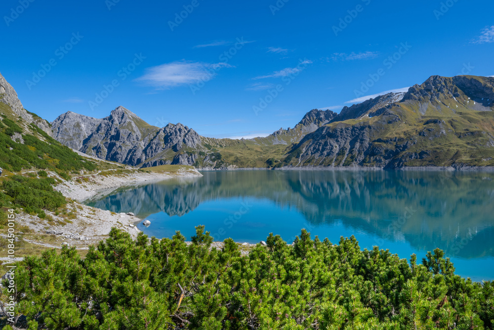 Lünersee in the Brandertal, State of Vorarlberg, Austria Lünersee in the Brandertal, State of Vorarlberg, Austria