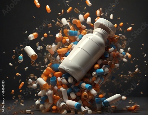 A collection capsules and tablets, representing pharmaceutical products and healthcare solutions