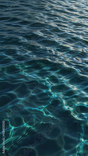 Blue water ripples with caustics