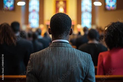 Worshippers from behind.