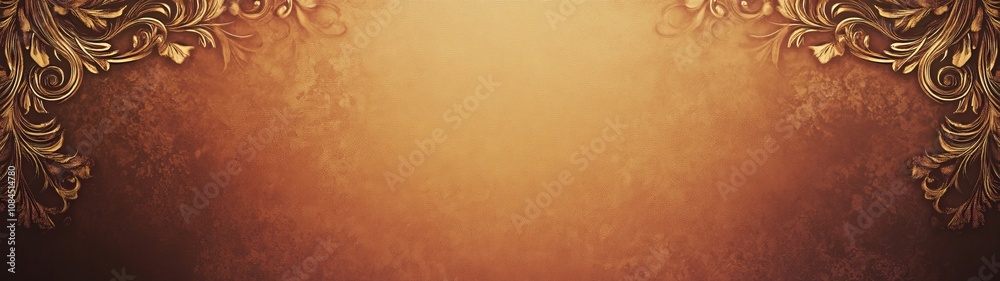 A gold and brown background with a floral design A gold and brown background with a floral design