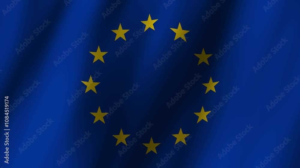 Animated Flag of Europe (European Union) 4k video