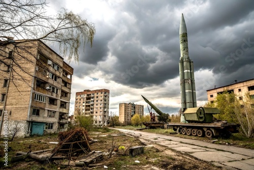 Urban Exploration of Warfare: Capturing the Impact of Missiles, Satellites, and Bombs on Modern Conflict Zones in a Dystopian Landscape