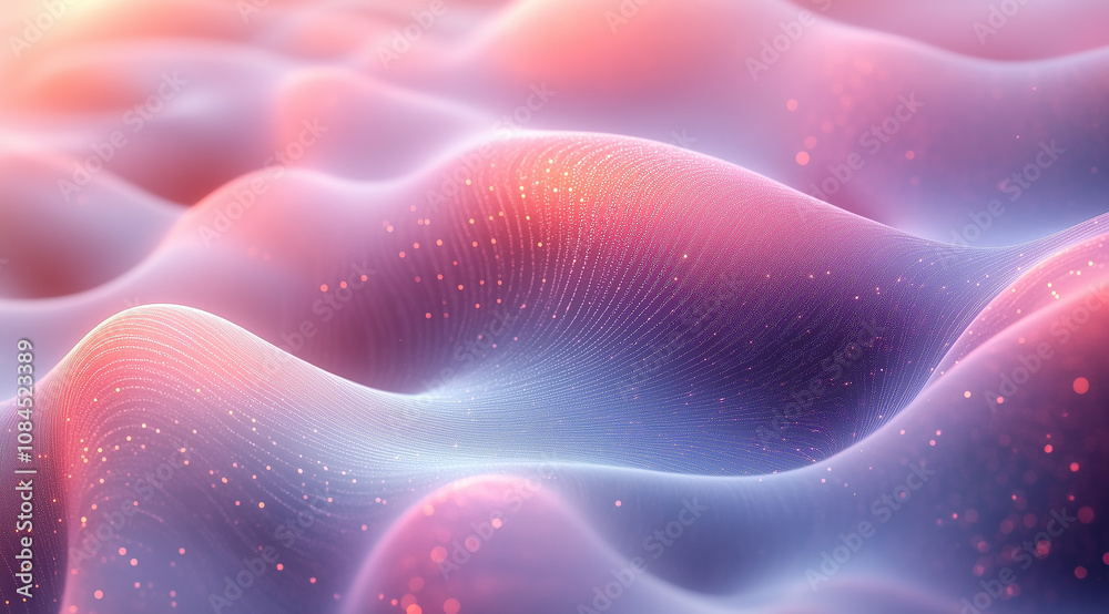 Abstract Heartbeat Monitor Visualization with Soft Sine Waves in Medical Colors - Generative AI Abstract Heartbeat Monitor Visualization with Soft Sine Waves in Medical Colors - Generative AI