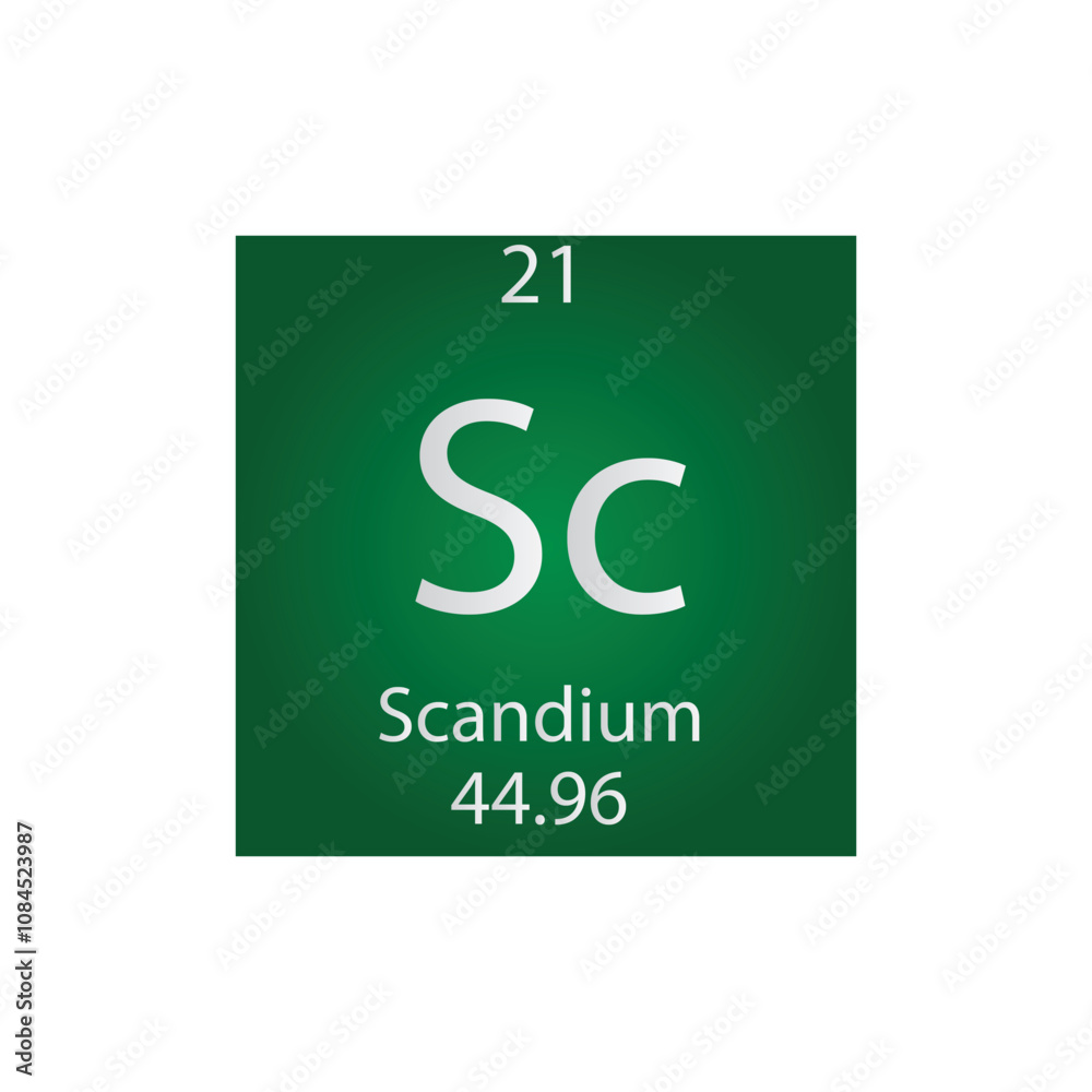 Sc Scandium Transition metal Chemical Element Periodic Table. Simple flat square vector illustration, simple clean style Icon with molar mass and atomic number for Lab, science or chemistry class. Sc Scandium Transition metal Chemical Element Periodic Table. Simple flat square vector illustration, simple clean style Icon with molar mass and atomic number for Lab, science or chemistry class.