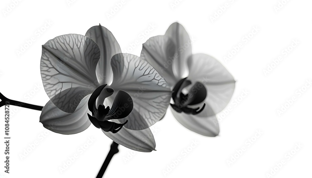 a close-up view of a deep red orchid showcasing its texture, isolated on a bright white background create with ai a close-up view of a deep red orchid showcasing its texture, isolated on a bright white background create with ai