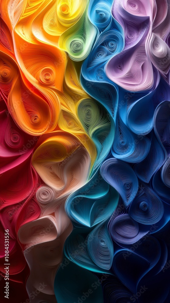 Naklejka premium Stunning Rainbow Paper Art: A Vibrant Abstract Design