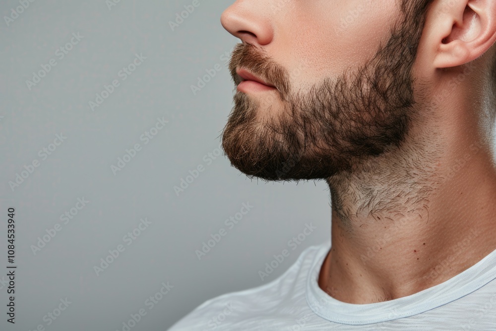 Obraz premium Close up photo of man after skincare treatment looking confident.